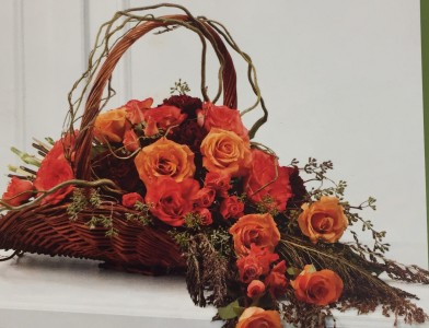 coral rose basket — Katy Florist & Gifts, Katy TX