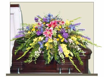RESTFUL GARDEN CASKET SPRAY — Katy Florist & Gifts, Katy TX